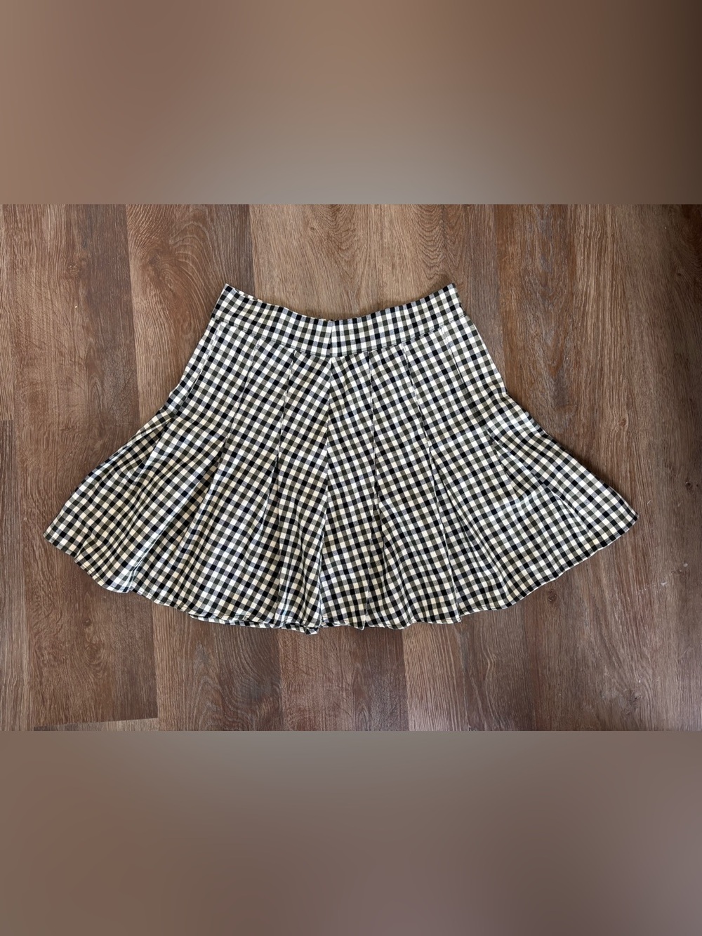 Anthropologie Dark Green and White Skirt